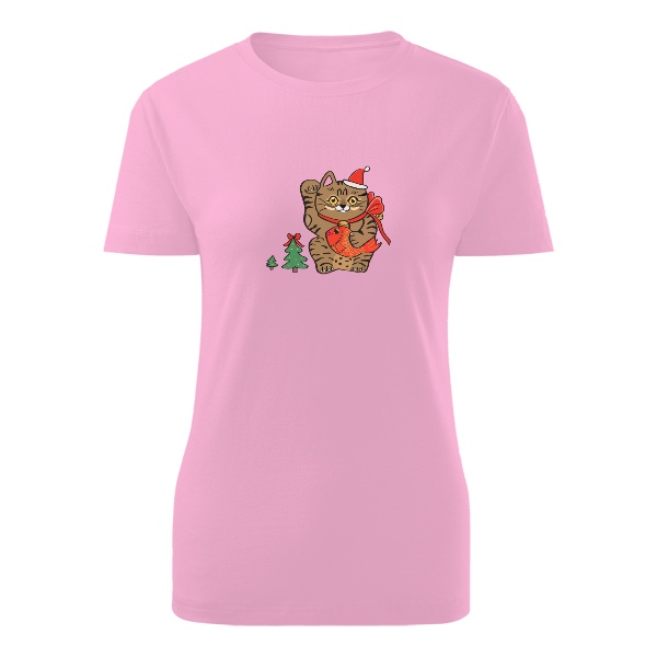 T-shirt Stripy Christmas cat Maneki neko 